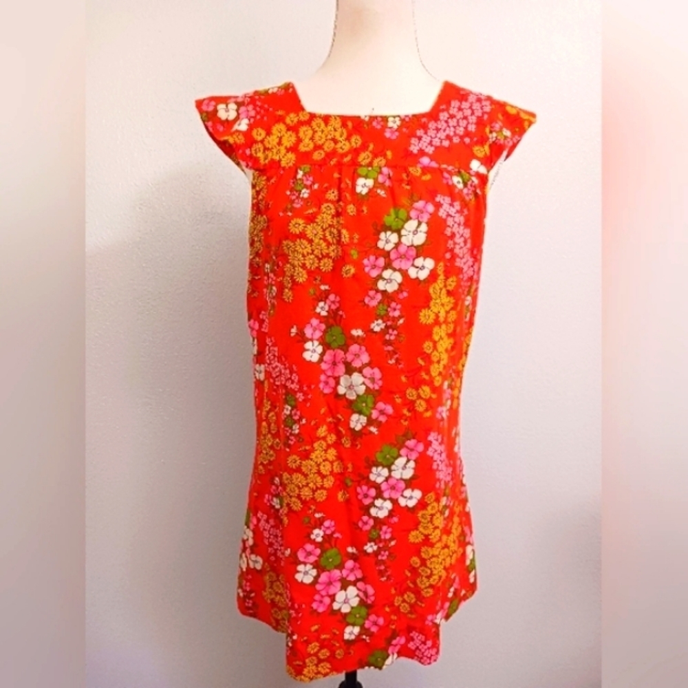 Vintage handmade floral mini dress